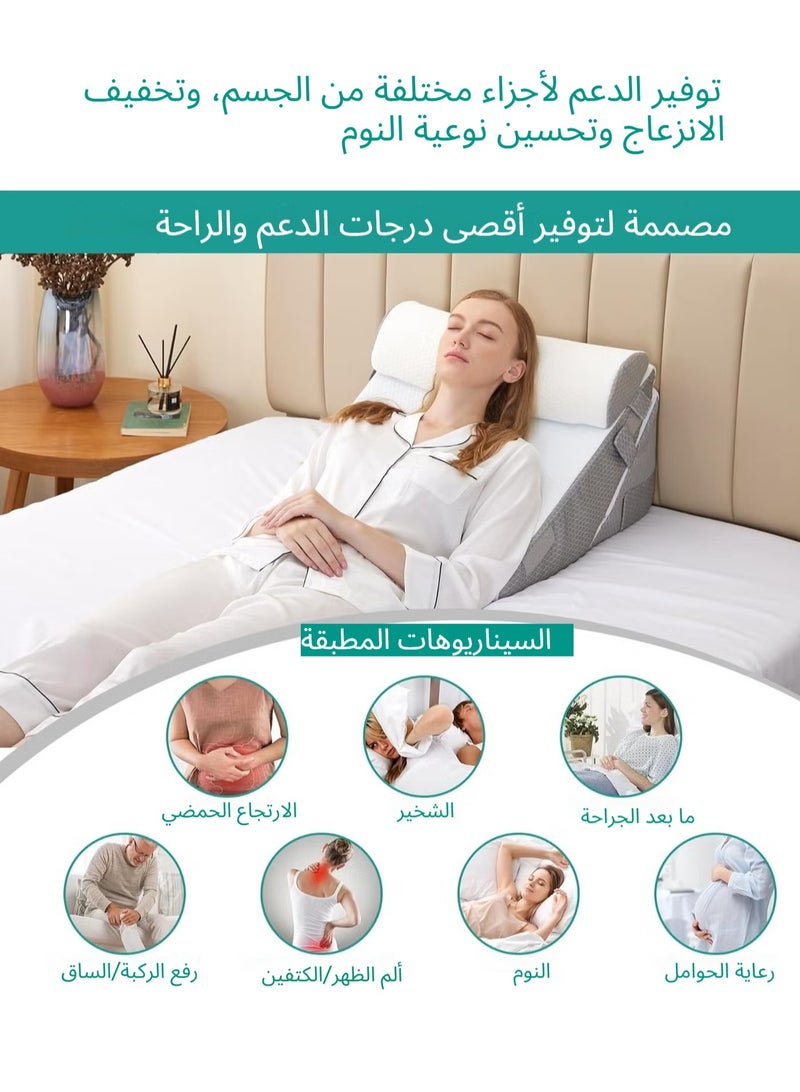 NIUB Wedge Pillows, Adjustable Bed Wedge Cushion Set for Relieving Back Pain, Acid Reflux and Snoring,  Memory Foam Back Support Pillow for Sleeping, Pregnancy and Postoperative Care - Image 5